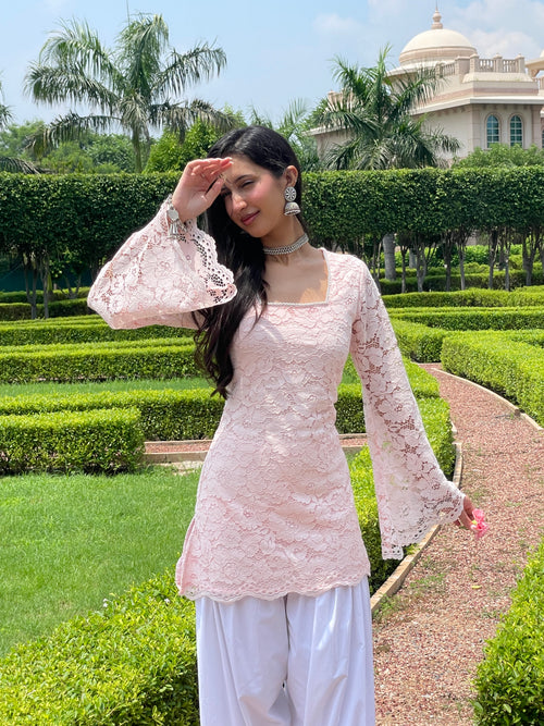 Masakali Farshi Suit Set in Chantilly Lace (2 Piece Set)