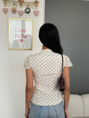 Hailey Shirt in White Polka Dot