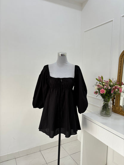 Juno Tie-Up Dress with Sleeves (S-L)