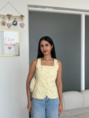 Gigi Linen Vest in Butter Yellow