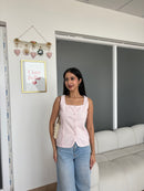 Gigi Linen Vest in Pink