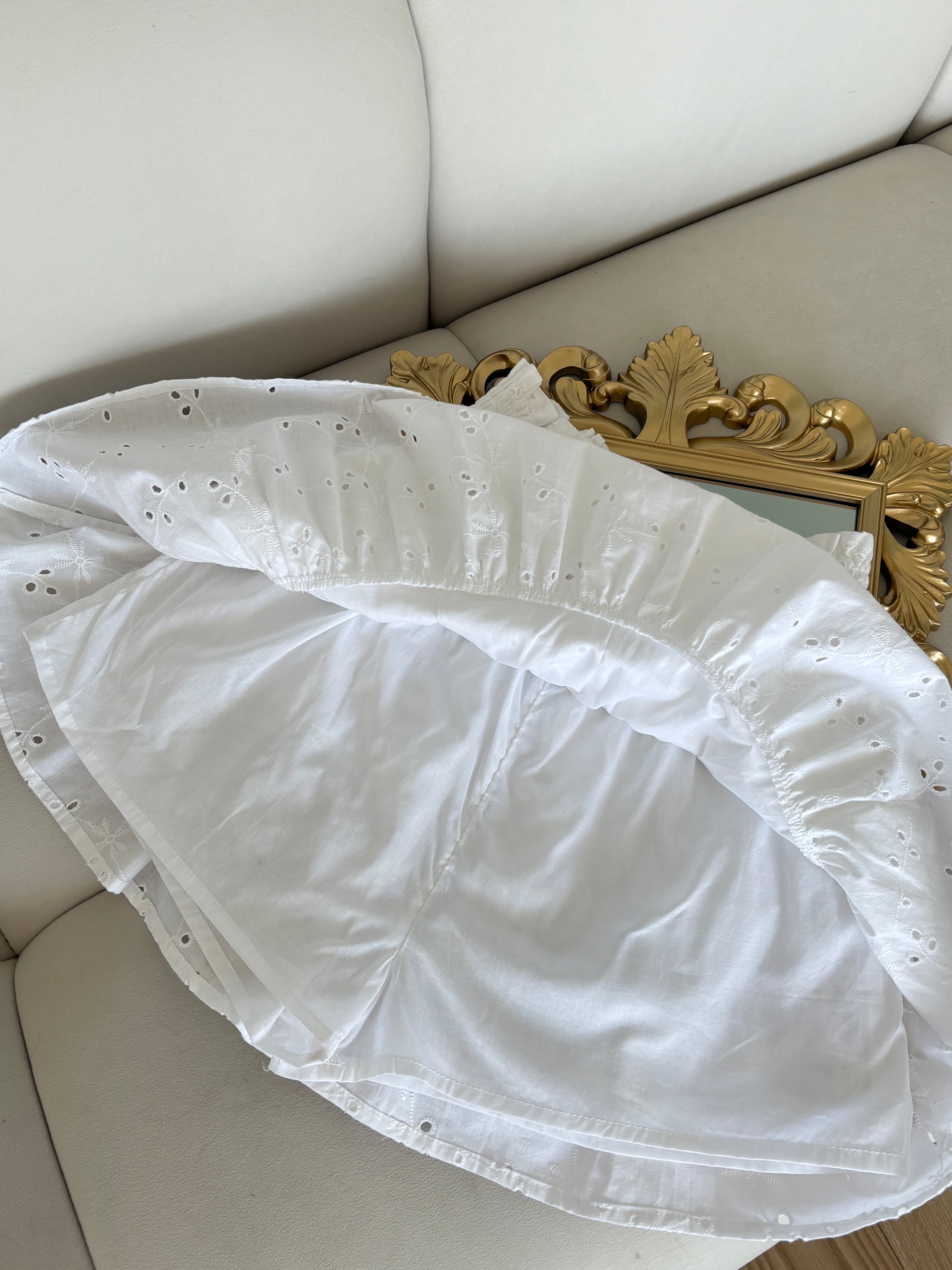 Bella Eyelet Skort in White