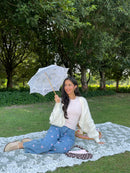 Cable Knit Bolero in Cream