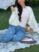 Cable Knit Bolero in Cream