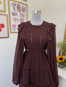 Burgundy Scallop Dress (S-M)