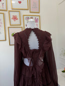 Burgundy Scallop Dress (S-M)