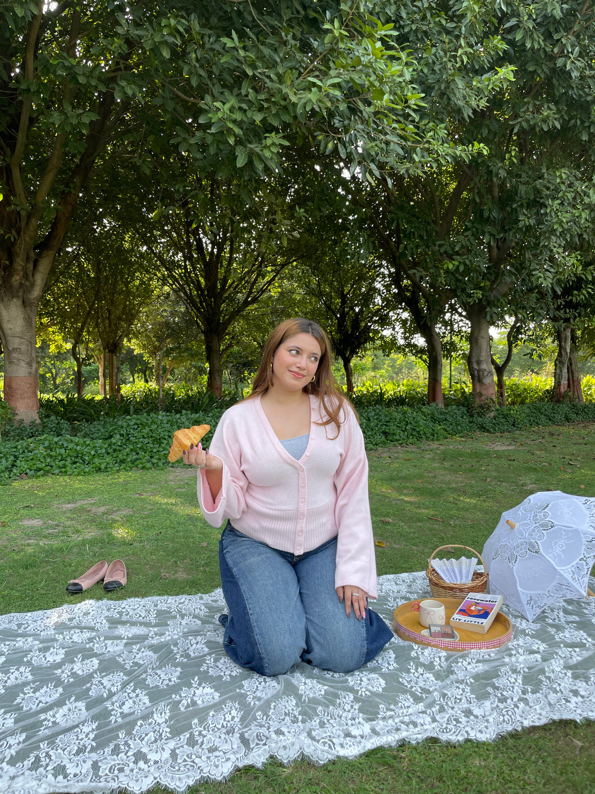 Cinched Cardigan in Blush