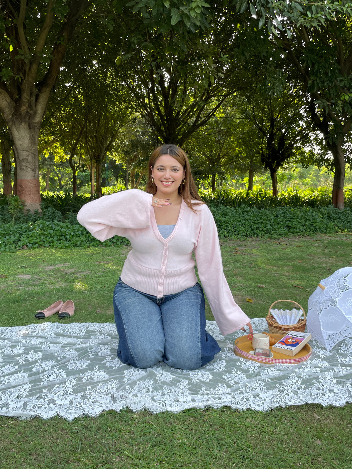 Cinched Cardigan in Blush