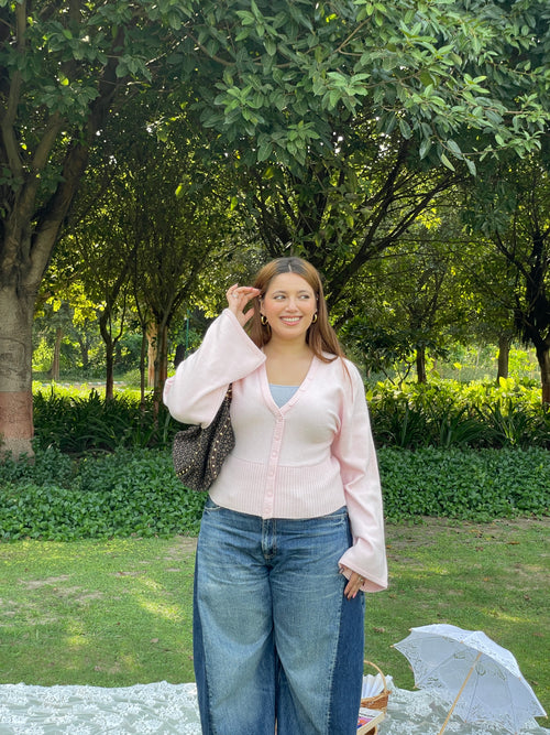 Cinched Cardigan in Blush