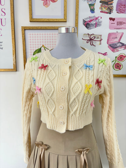 Eleanor Bow Applique Cardigan (Free Size)