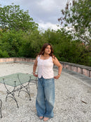 Gigi Linen Vest in Pink