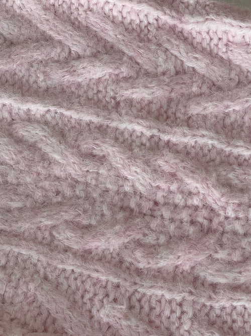 Cable Knit Bolero in Blush