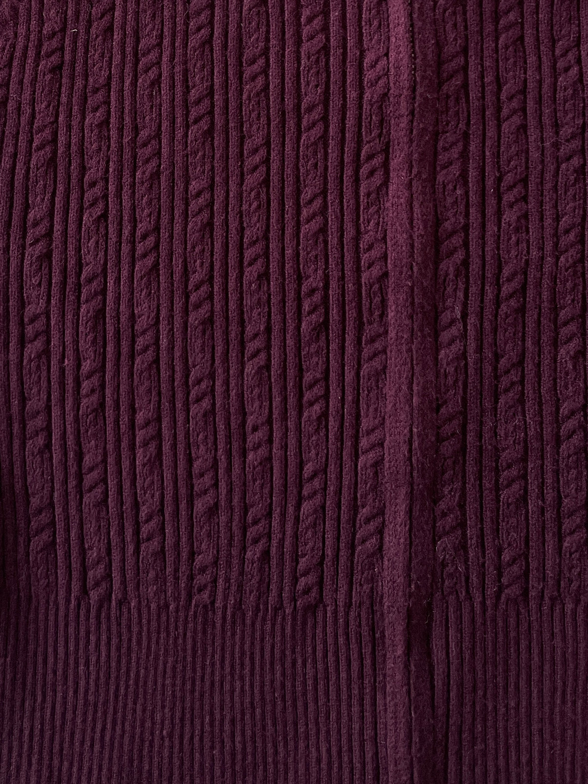 Cable Knit Zip Cardigan in Burgundy