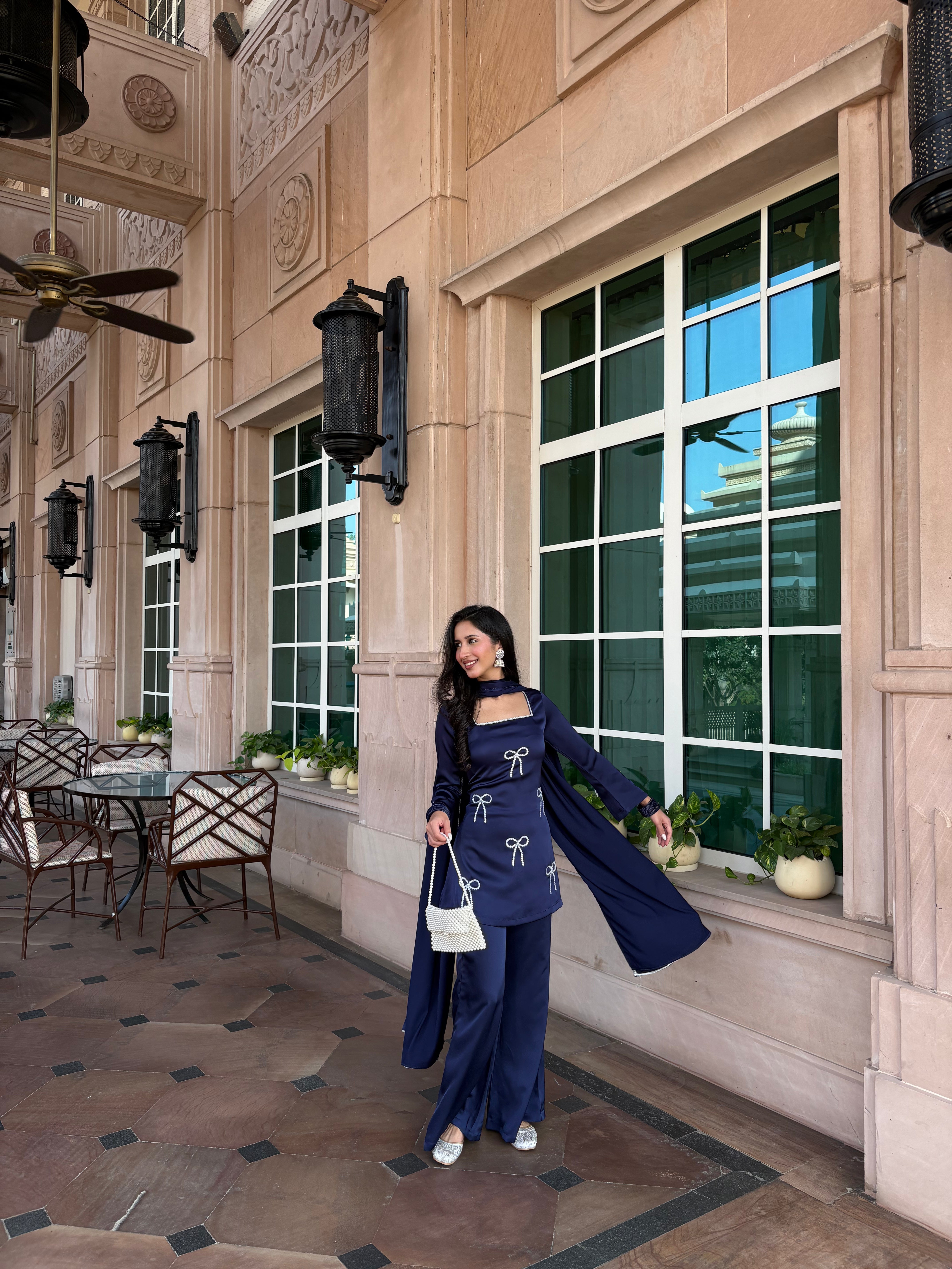 Pari Suit Set in Navy Blue