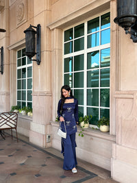 Pari Suit Set in Navy Blue