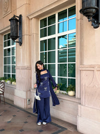 Pari Suit Set in Navy Blue
