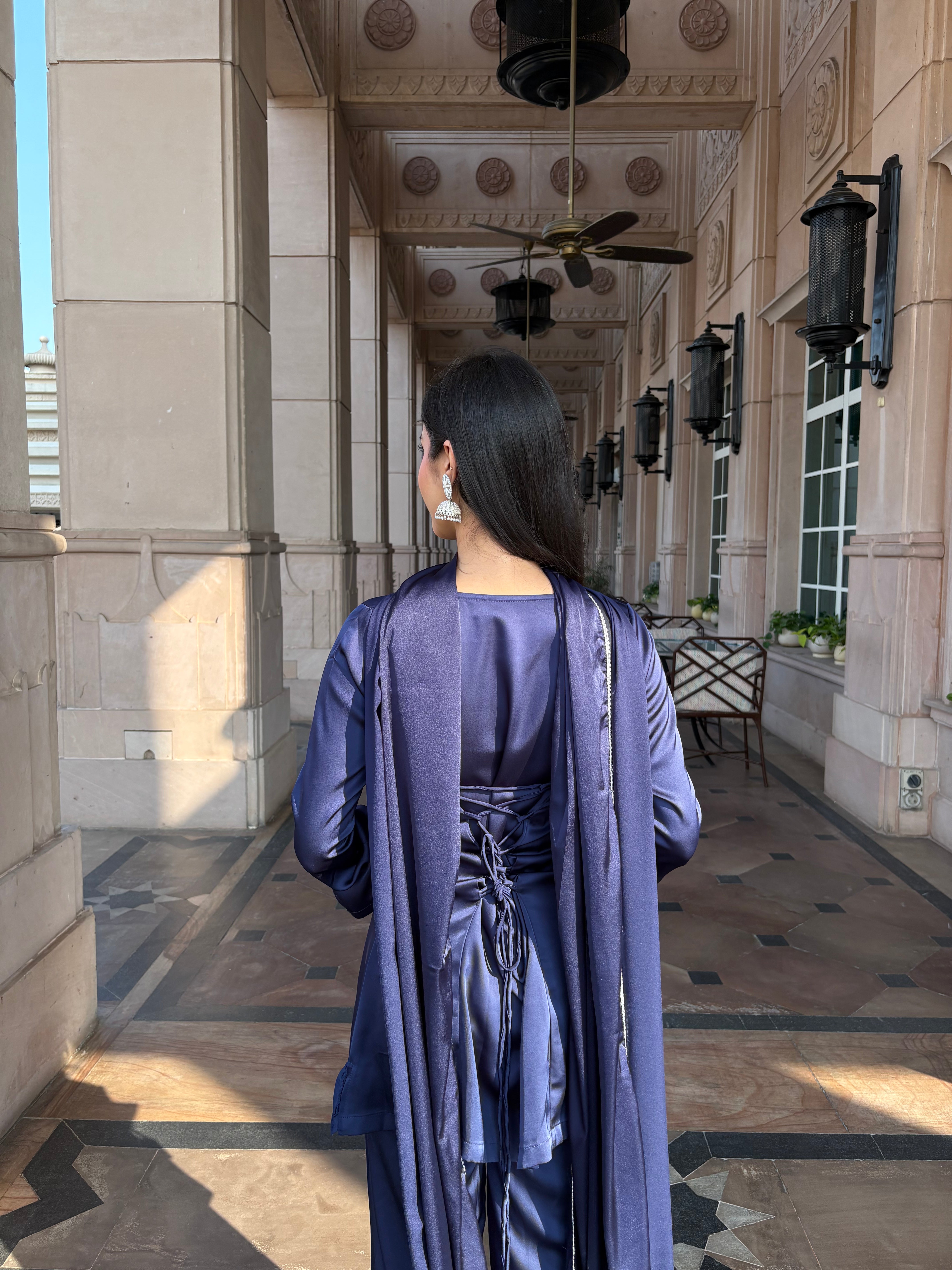 Noor Suit Set in Navy Blue