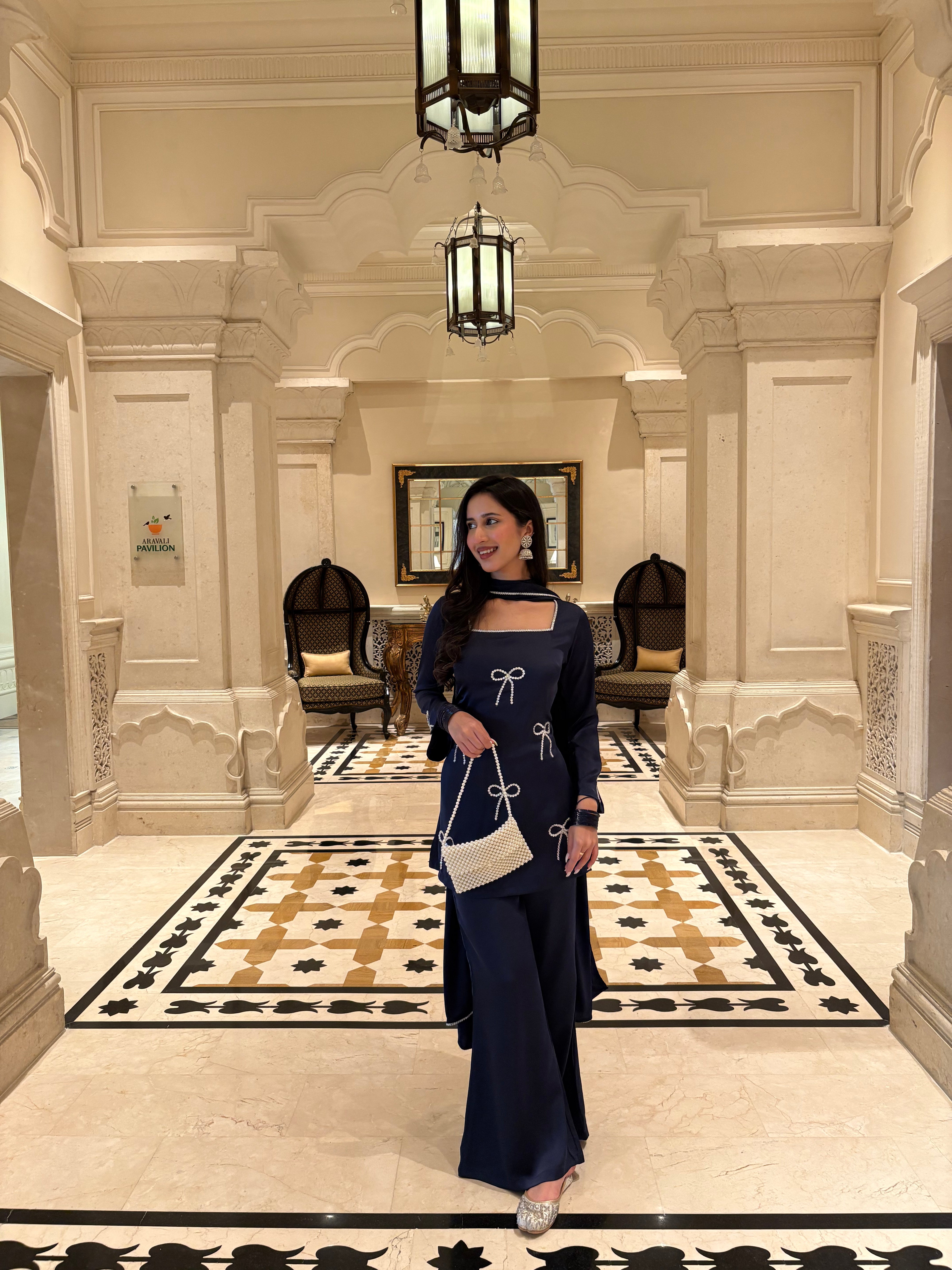 Pari Suit Set in Navy Blue