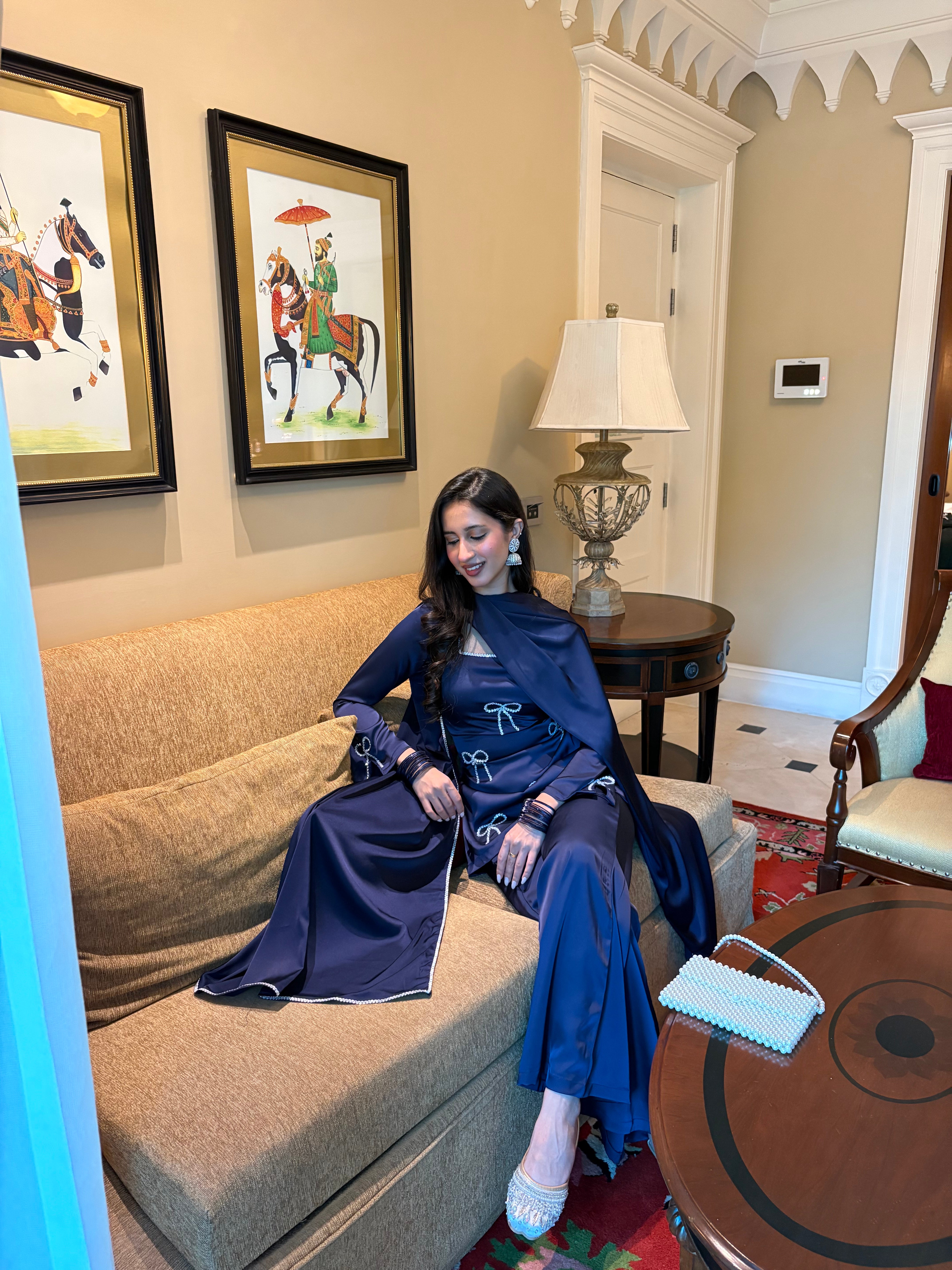 Pari Suit Set in Navy Blue