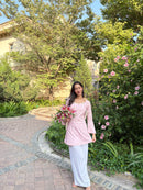 Pari Cotton Lace Kurti in Pink