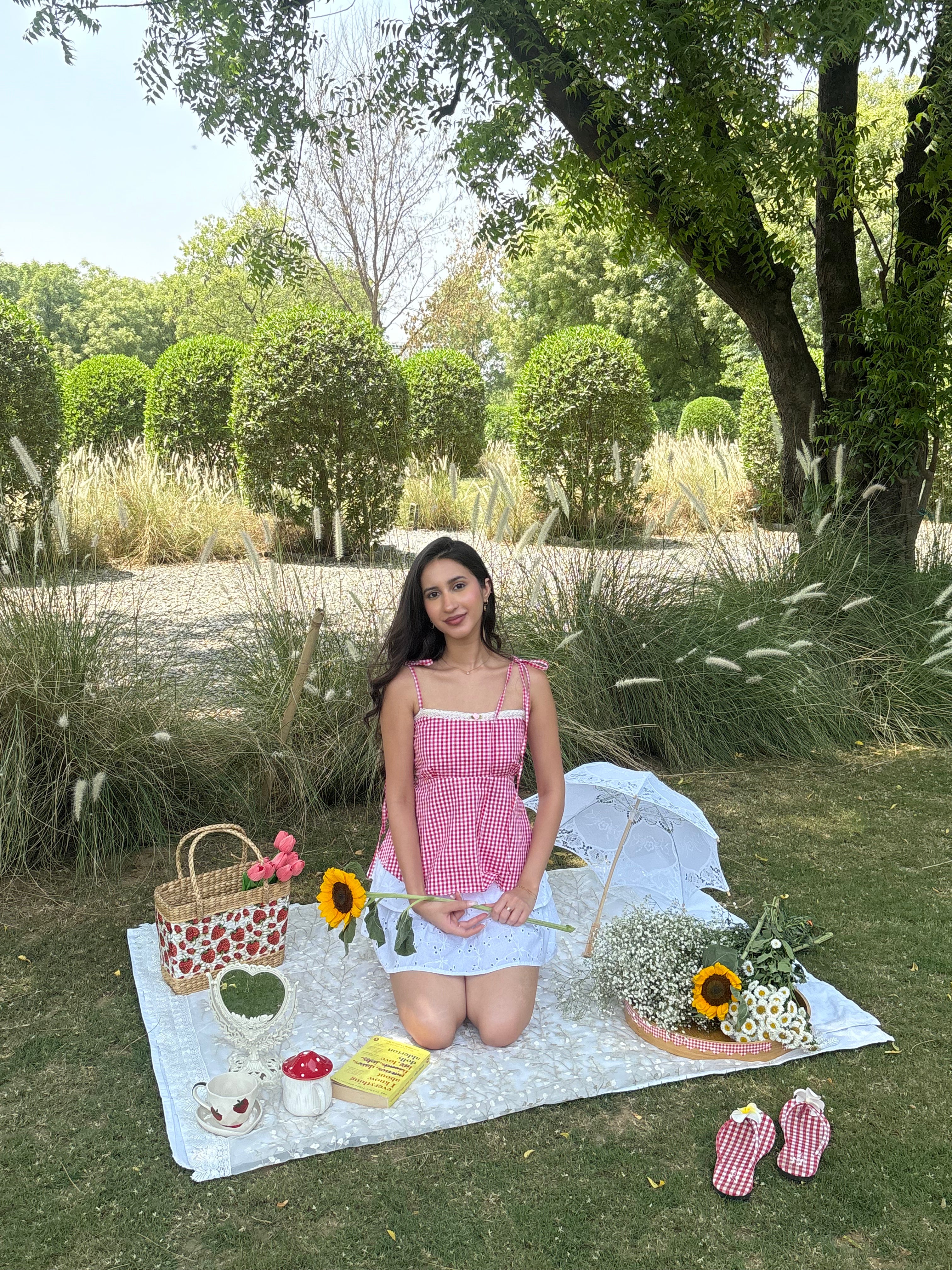 Lucy Top in Red Gingham