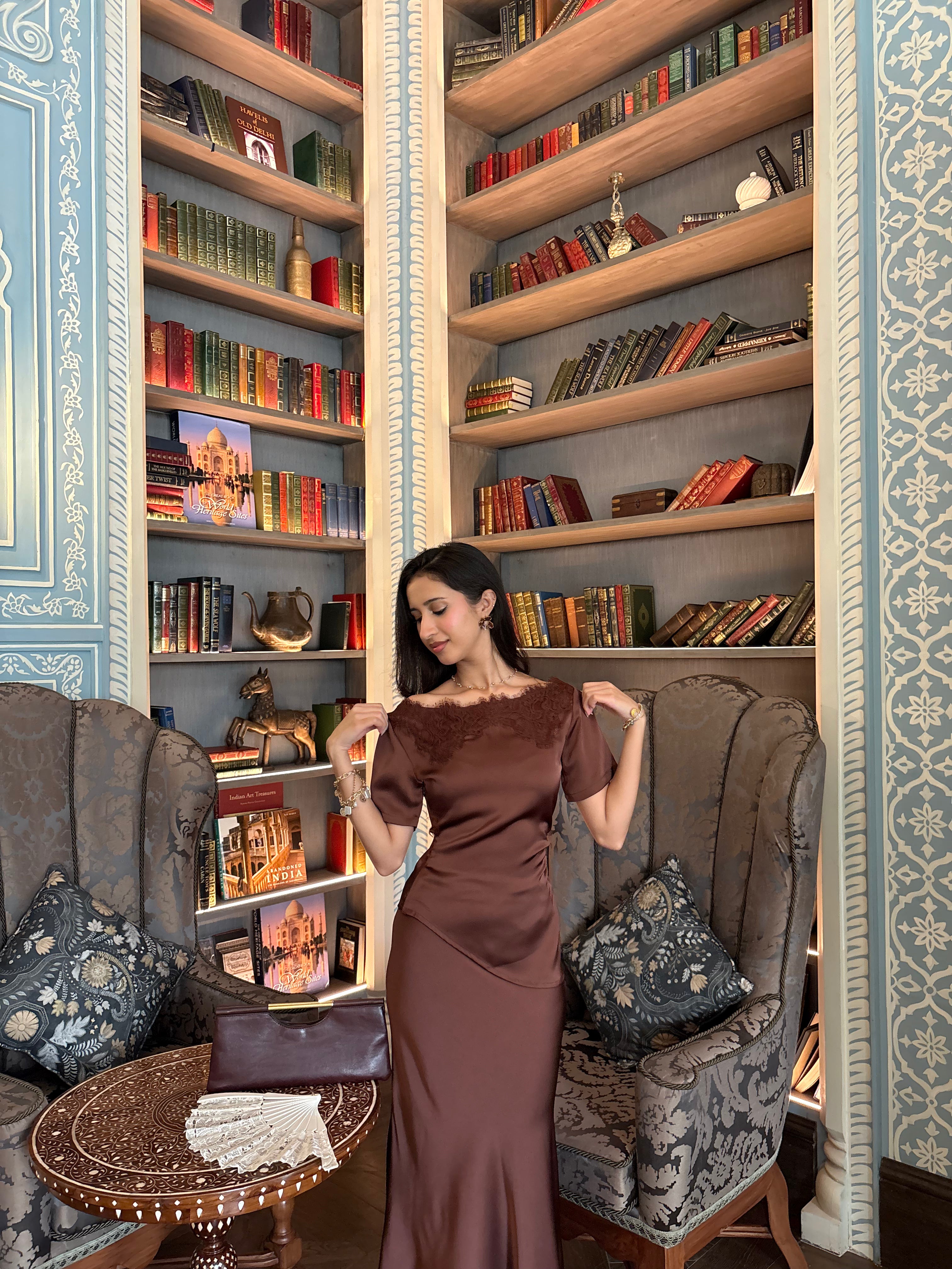 Camille Lace Top in Espresso