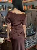 Camille Lace Top in Espresso