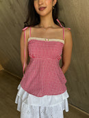 Lucy Top in Red Gingham