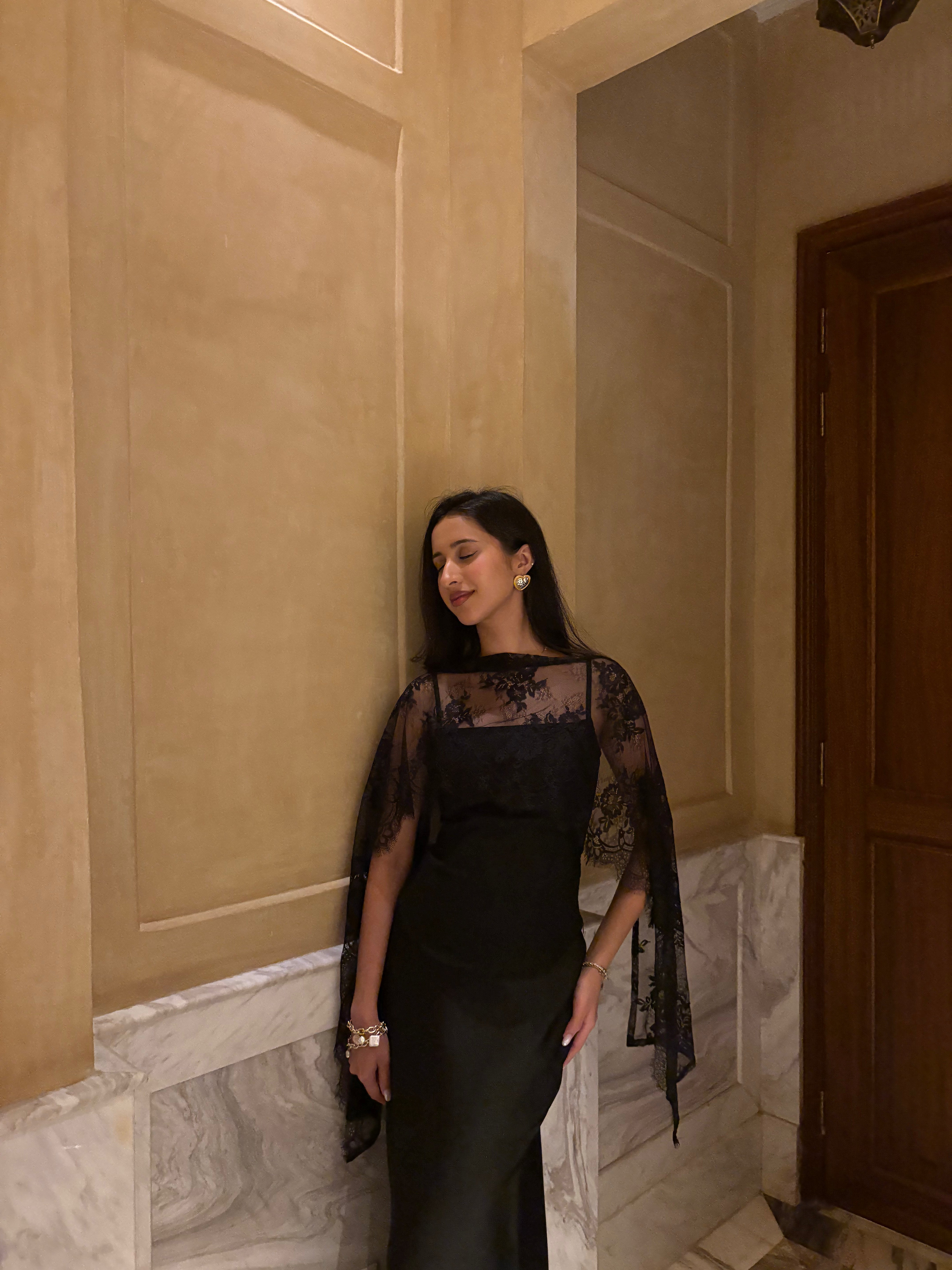 Eternal Muse Dupatta Top in Black