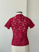 Lace Top in Crimson - SAMPLE