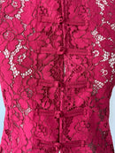 Lace Top in Crimson - SAMPLE