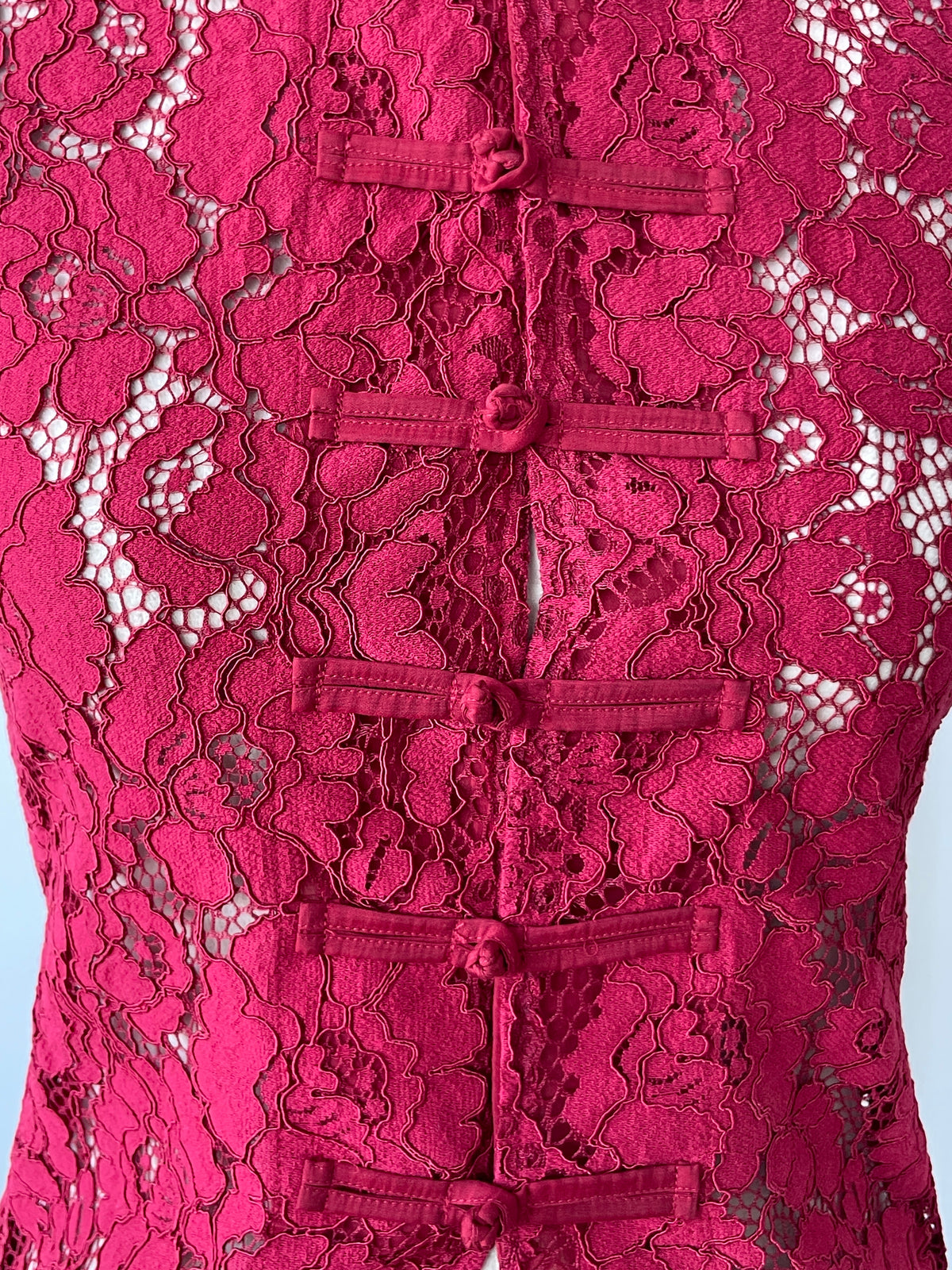 Lace Top in Crimson - SAMPLE