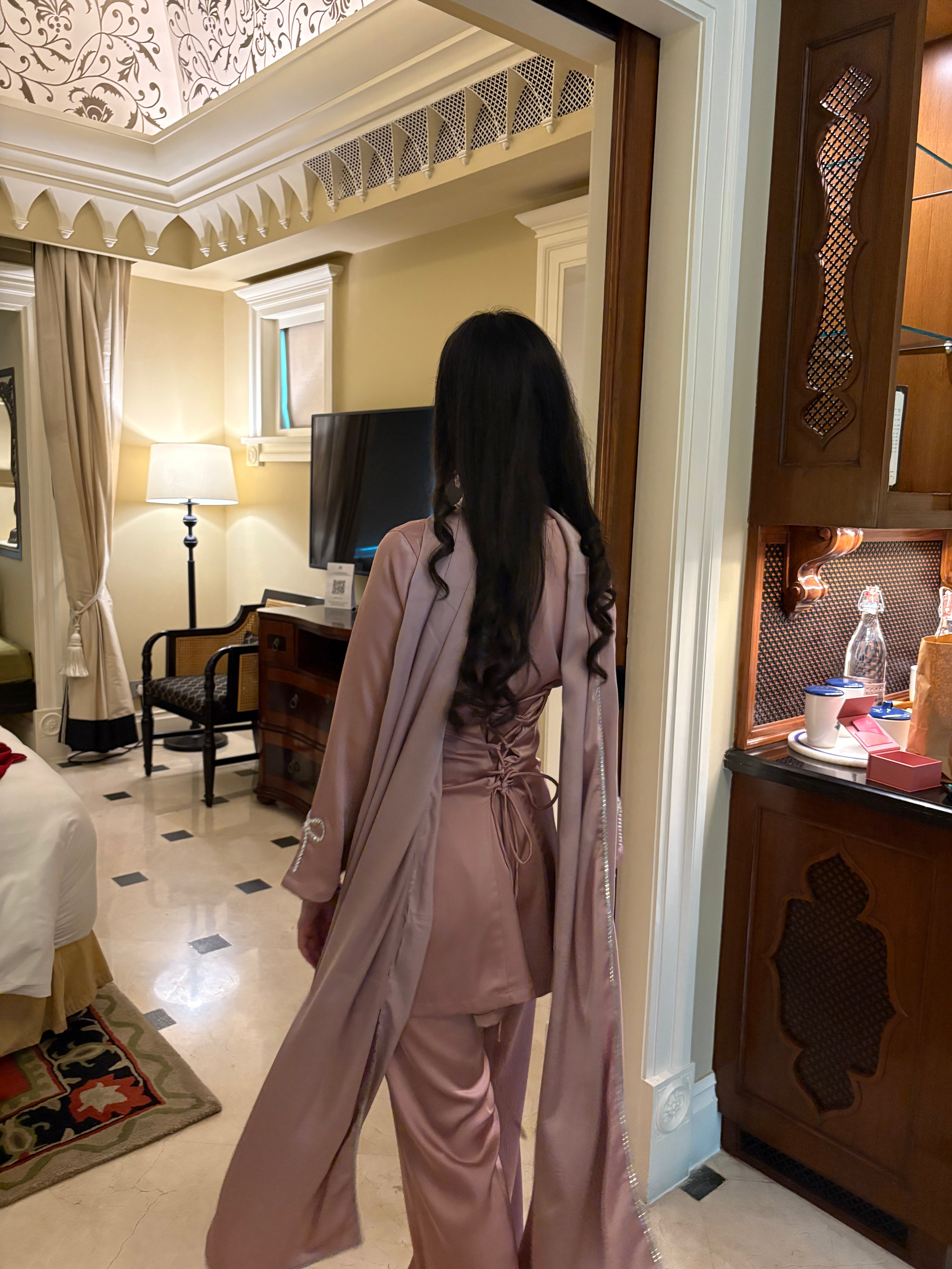 Noor Suit Set in Blush