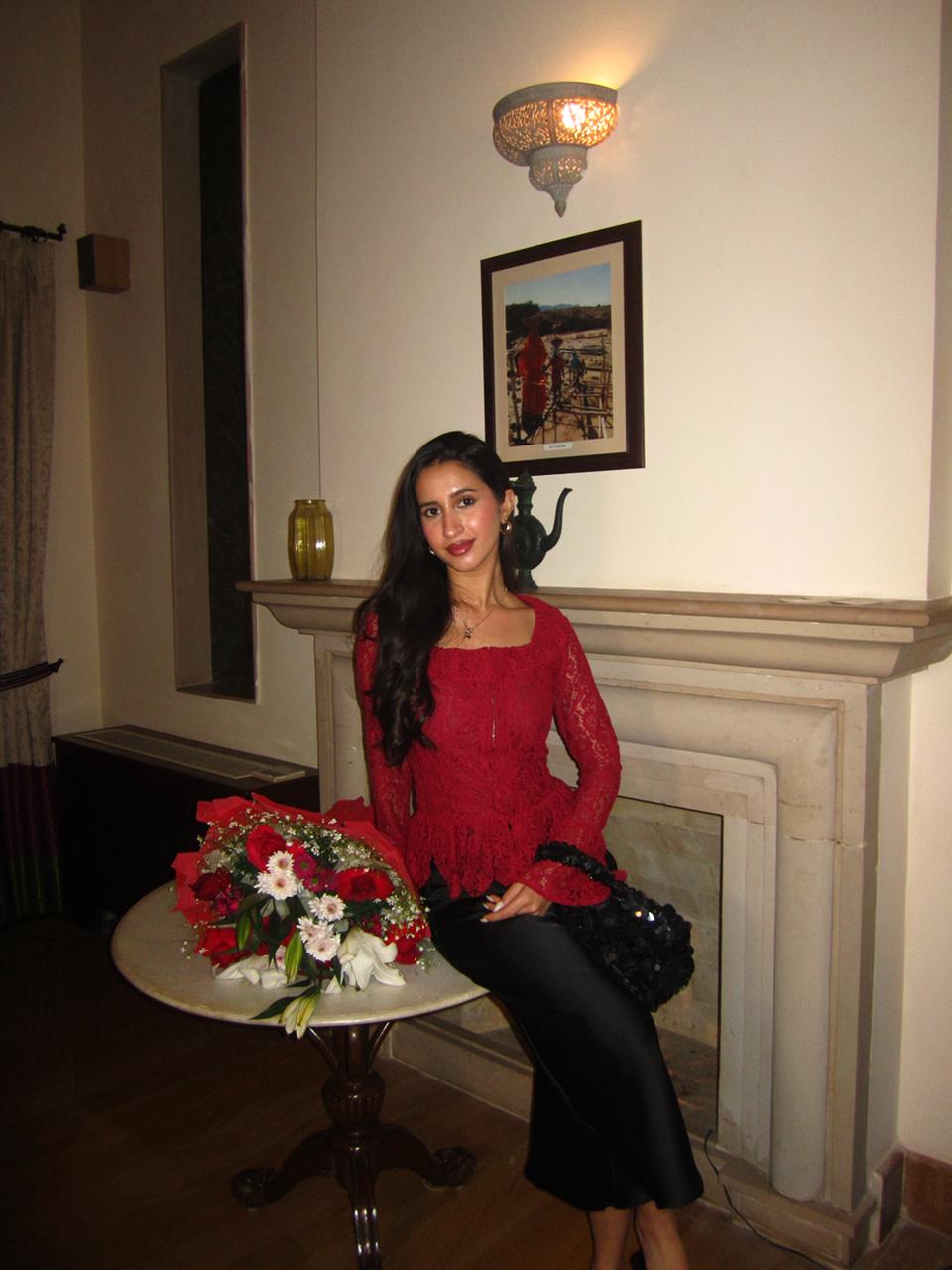 Juliette Lace Corset Top in Crimson