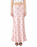 Celine Satin Skirt in Floral - SAMPLE