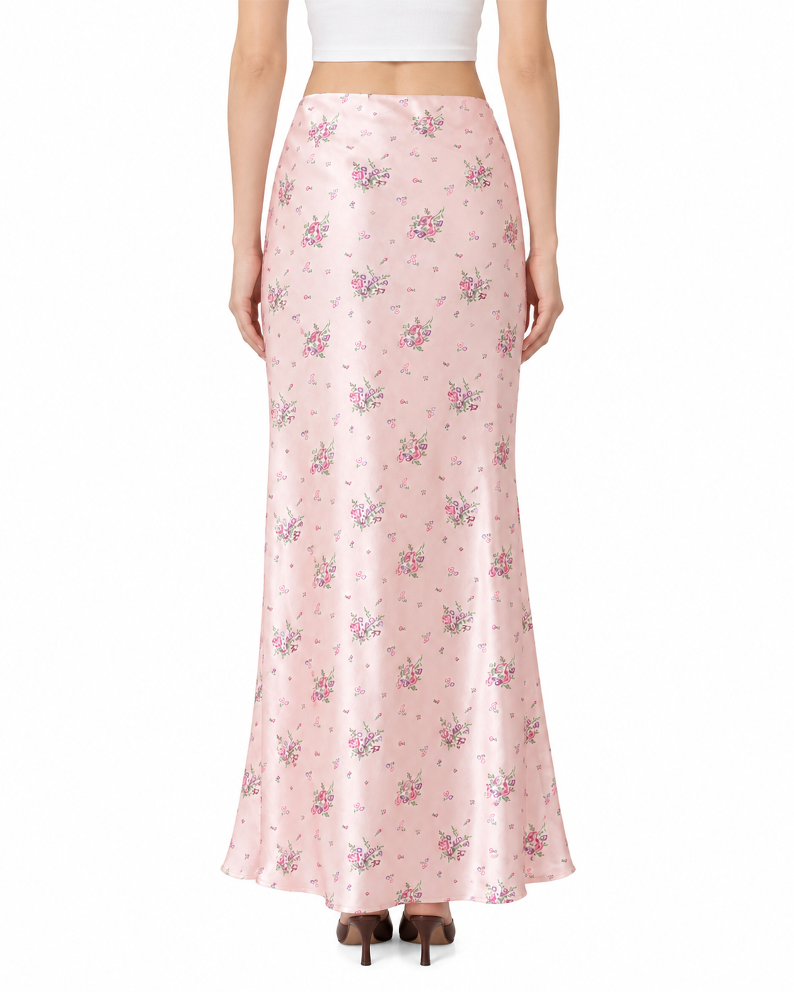 Celine Satin Skirt in Floral - SAMPLE