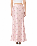 Celine Satin Skirt in Floral - SAMPLE