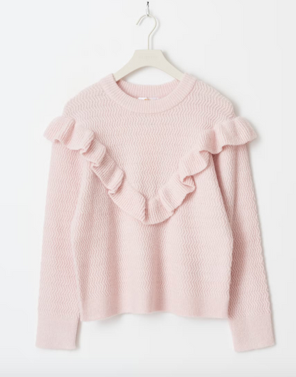 Fiona Ruffle Pullover in Pink (XS-L)