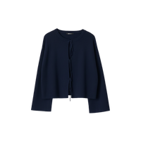 Vivi Tie-Up Cardigan in Navy Blue