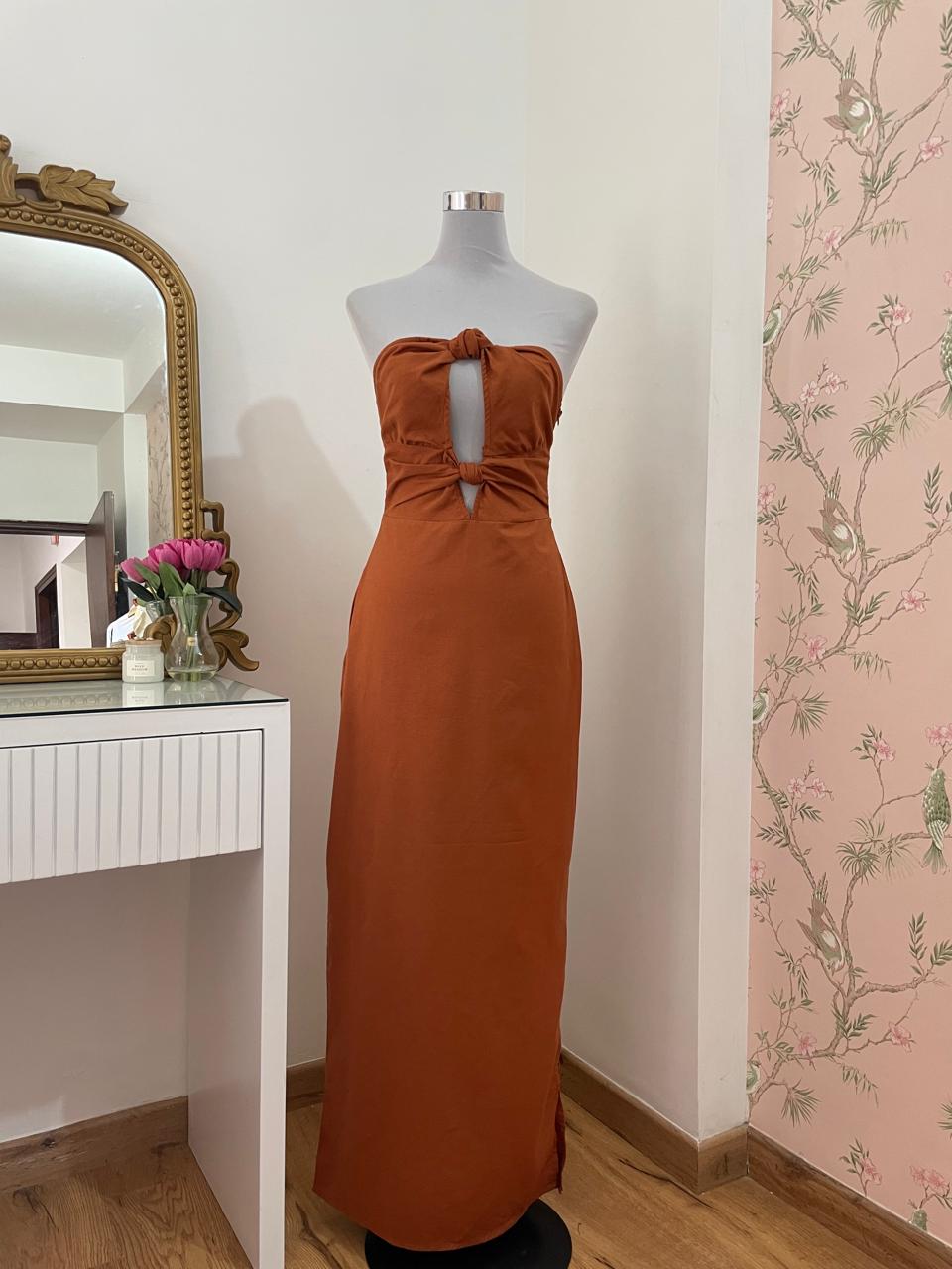 Rust Bow Dress (S-L)