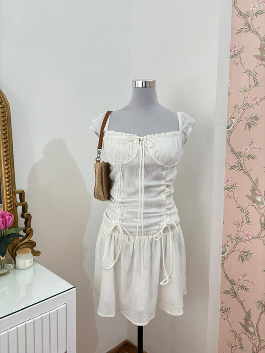 Ella Bustier Dress in White (XS-4XL)