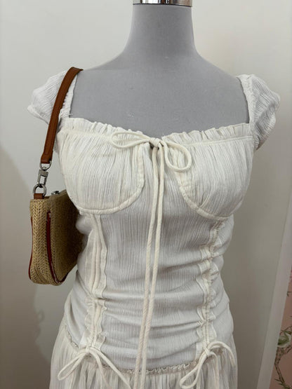 Ella Bustier Dress in White (XS-4XL)