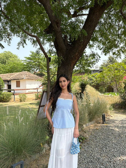 Lucy Top in Blue Gingham