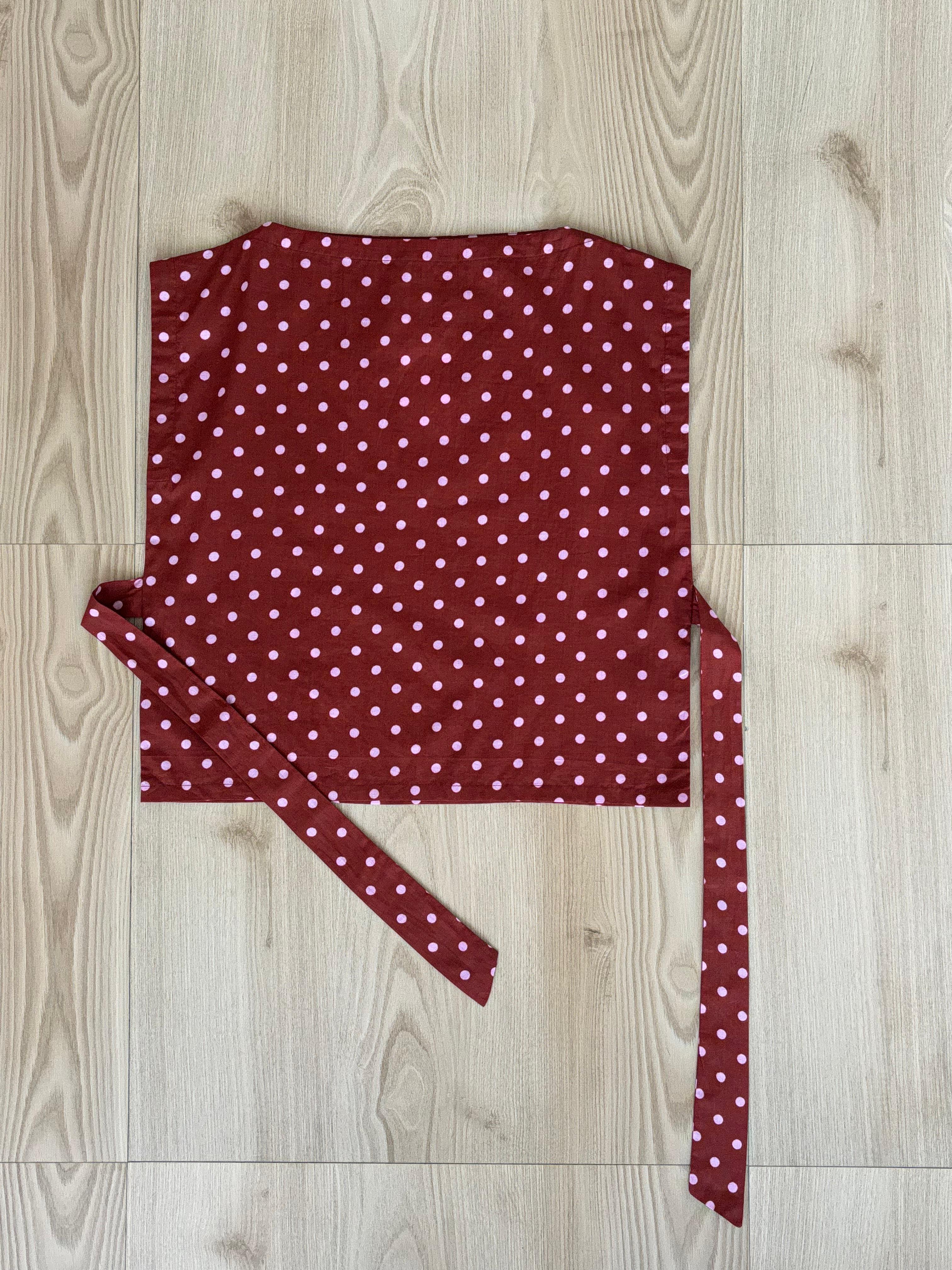 Lizzie Top in Brown Polka Dot