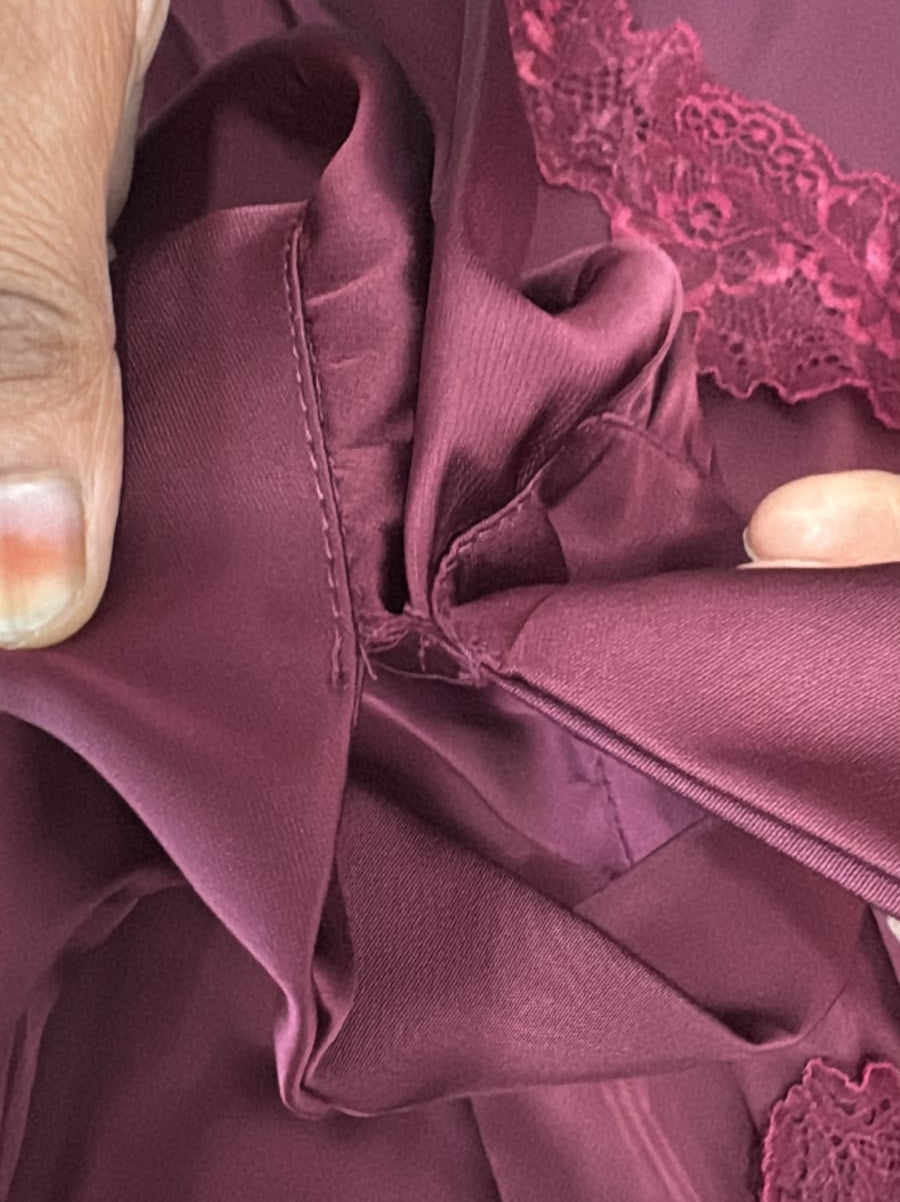Lucine Satin Top in Burgundy - REVIVED FINDS