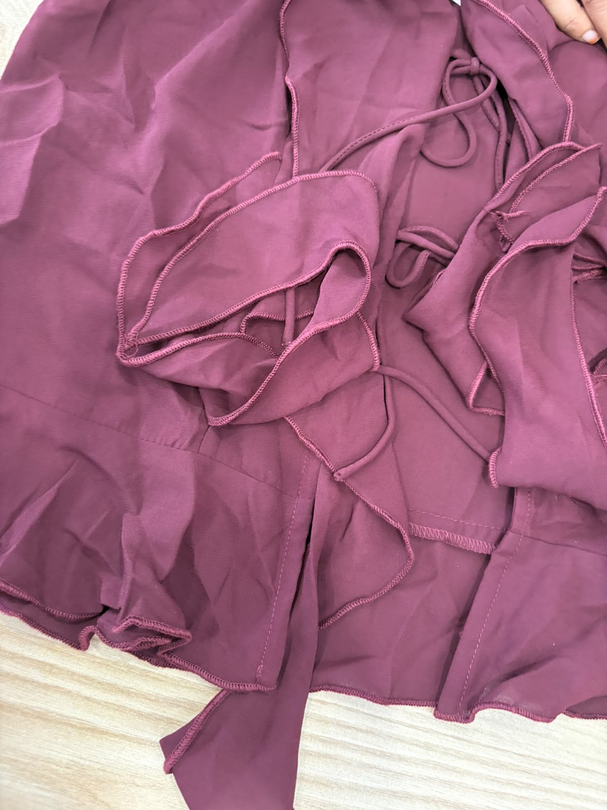 Juliette Ruffle Top in Burgundy - REVIVED FINDS