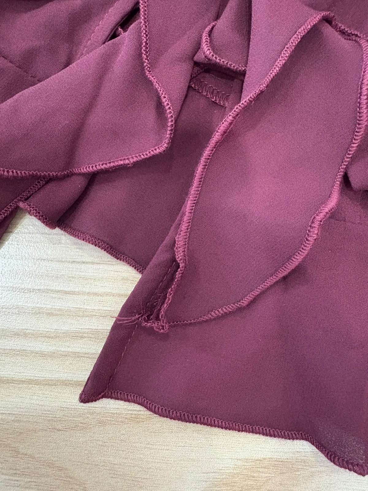 Juliette Ruffle Top in Burgundy - REVIVED FINDS
