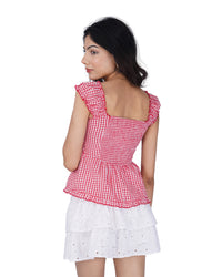 Bambi Top in Red Gingham