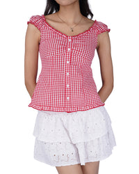 Bambi Top in Red Gingham
