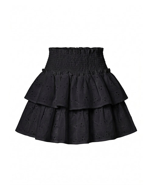 Bella Eyelet Skort in Black